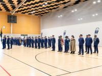 A recruit wing at the arena in Porirua for a graduation.