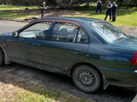 Police are seeking sightings of this green 1998 Mitsubishi Lancer