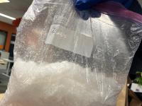 One of six bags of methamphetamine located at Onekawa address