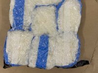 Police intercepted three kilograms of methamphetamine in the parcel
