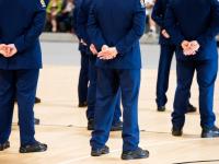 Graduating police officers on parade