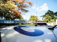 Police car light bay at daytime