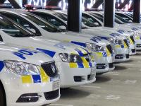 Multiple Police cars in a line