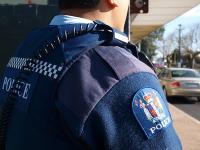 Police radio on shoulder