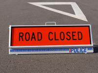 Road closed sign