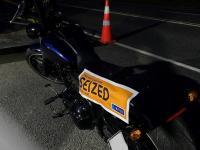 One of the motorbikes seized. 