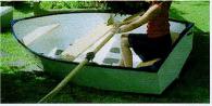7ft dinghy with white/blue trim
