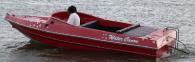 1988 red shotover jet boat 6m