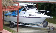 1998 Ramco Fishmaster runabout.  Blue ca
