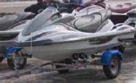 White hull, grey deck.    Both 3 seaters